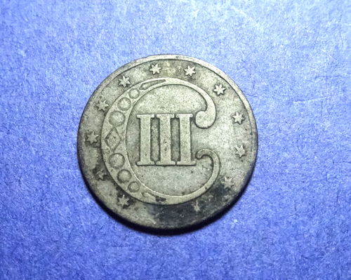 1853 Three Cent Silver Good CUD - Picture 2 of 2