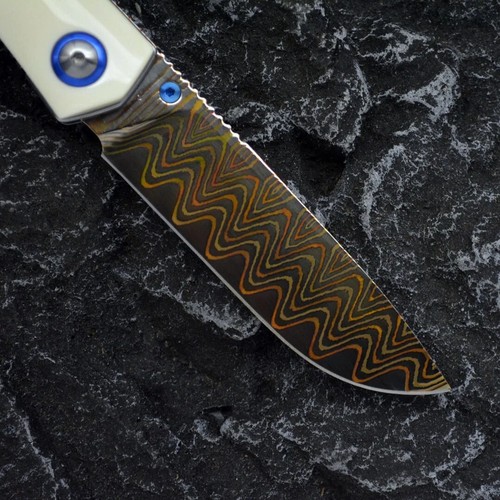 Drop Point Folding Knife Hunting Survival Camping Tactical Damascus Steel Bone S - Picture 6 of 24