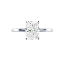 Bague de fiançailles diamant IGI 1,50 ct taille coussin en laboratoire cultiv...