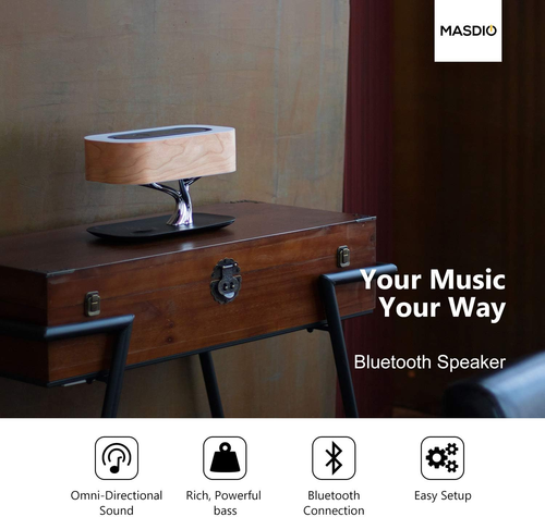 Masdio by Bedside Lamp with Bluetooth Speaker and Wireless Charger, Table Lamp - Picture 5 of 8