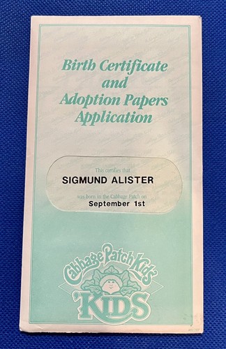 Etiqueta de muñeca Cabbage Patch Kids 1987 y certificado de nacimiento/papeles de adopción - Imagen 10 de 11