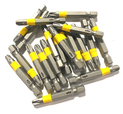 Wiha PoziDriv PZ3 x 50mm Power Bit 1/4'' Hex Drive Impact Screw Bits 20pk