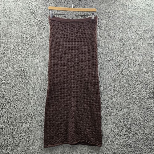 Lily Loves Womens Pencil Maxi Skirt Size S Brown Crochet Knit - Picture 8 of 14