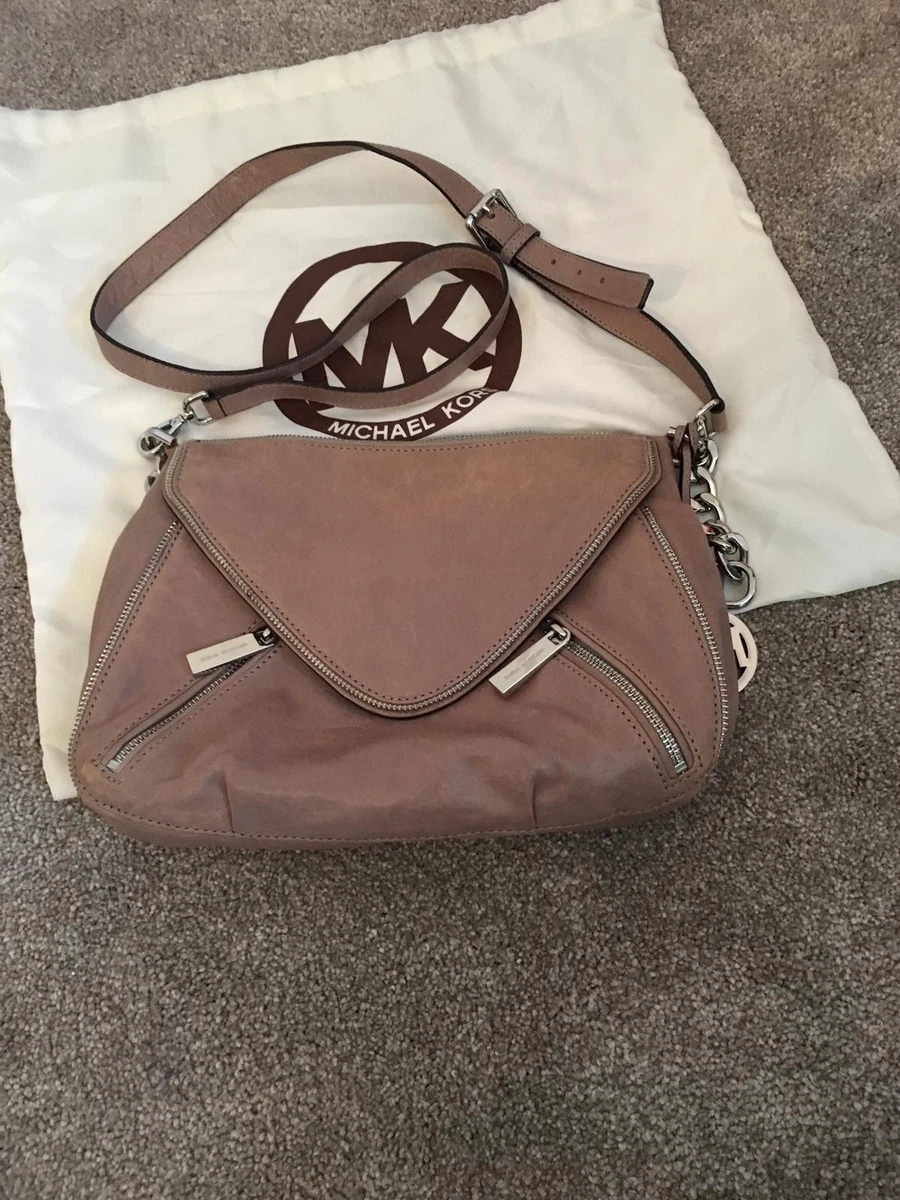 Michael Kors Taupe Leather Crossbody Bag Used