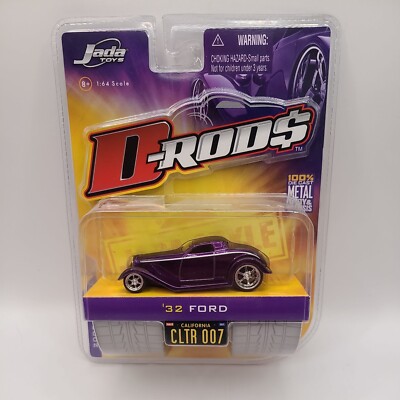 JADA D-RODS 1932 CUSTOM FORD THREE 3 WINDOW CHOPPED COUPE PURPLE
