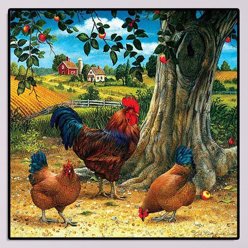 fr 5D DIY Full Drill Diamond Painting Village Fowl Cross Stitch Embroidery Kit - Photo 1/7