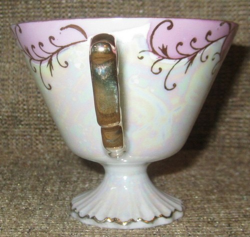 Kaffeetasse Norcrest Bone China Teetasse Japan handbemalt irisierend - Vintage - Bild 2 von 8