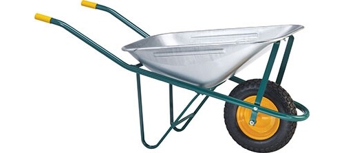 Carriola Euro Vasca Zincata 70 Litri - Ruota Pneumatica 370x80 Hand