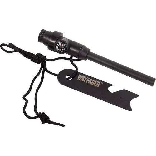 Wayfarer Endurance Campfire Fire Starter Kit Compass Whistle By Fizz Creations - Picture 9 of 9