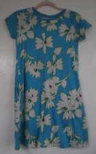 Lands' End Dress Multicolored Size L / 14 Youth Aqua Green Multicolored Cotton