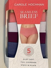 New Carole Hochman Women  s 5-Pack Seamless Brief Panties Small S Tearose Pk