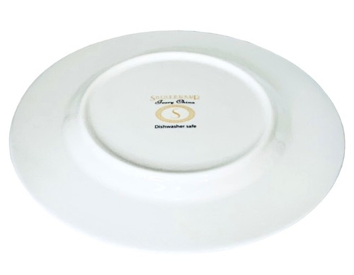 Plato de ensalada Shinepukur Cerámica PERFECCIÓN Marfil China Gris Crema Platino NUEVO - Imagen 5 de 7