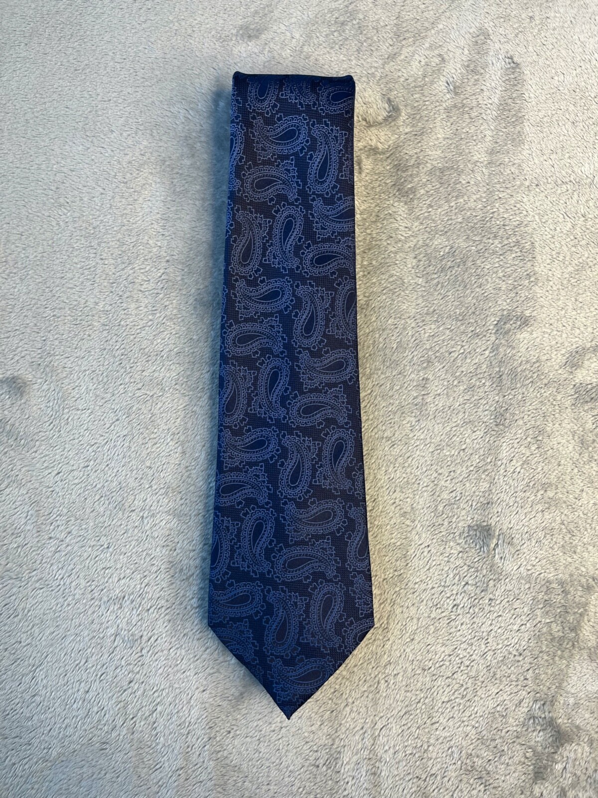 Sean John Mens Blue Paisley Silk Tie 100% Pure Silk Formal Accessory