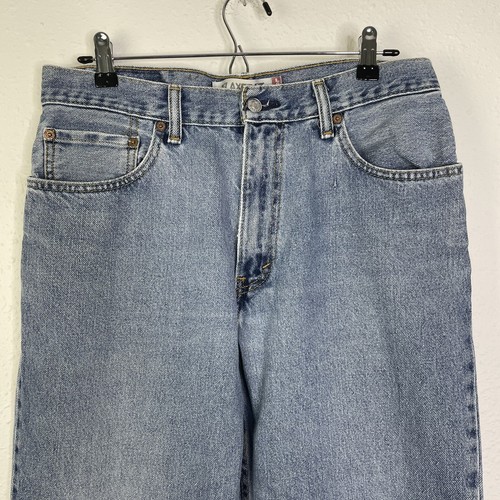 Pantalones de mezclilla Levis 550 para hombre azul calce relajado lavado claro talla 33 x 30 desgastados - Imagen 3 de 9
