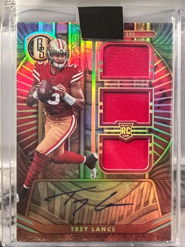 Trey Lance 2021 Gold Standard /75 Triple Patch Auto Rookie Card - 49ers