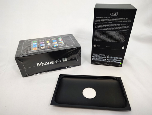 Apple iPhone 3GS 16GB EMPTY BOX BLACK Tray Guides Stickers Earbuds - *NO PHONE* - 第 2/10 張圖片