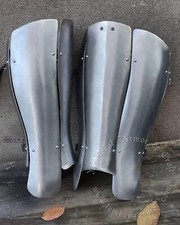 Medieval Pair Of Leg Greaves Knight Armor Leg Closed anatomical 4-parts Greaves