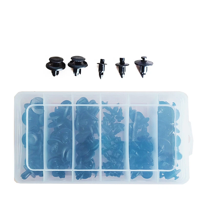 New 100Pcs Motorcycle ATV Fairing Bolt Bodywork Push Pry Rivets Pin Fastener Kit - Image 2 of 4