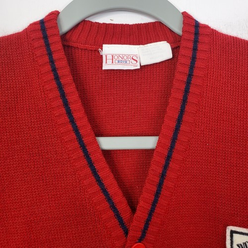 Vintage Honors Button Up Sweater Cardigan Worldwide Crest Bird Boys 6 Grandpa - Picture 3 of 7