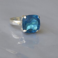 Blue Quartz Gemstone Ring Handmade Ring 925 Sterling Silver New Design Ring Gift