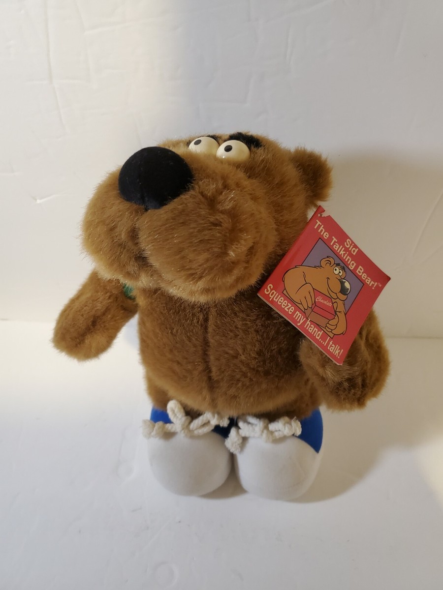1998 Sid The Talking Bear Plush 10” I Love Chocolate Stuffed