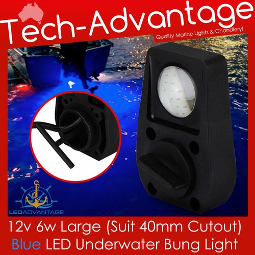 12v Large Cutout BLUE LED Boat Underwater Bung Plug SQUID Fishing BAIT