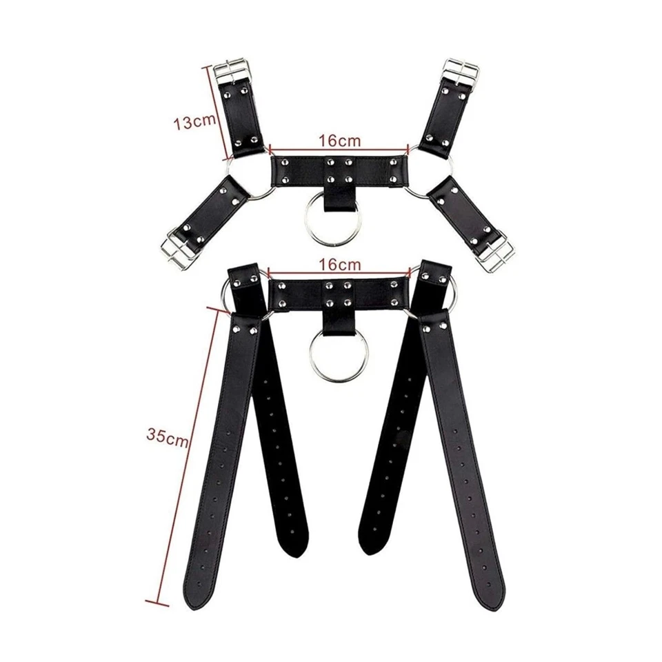 Arnês Bulldog Masculino | Couro Vegano Preto | FRETE GRÁTIS/RÁPIDO DOS EUA 🇺🇸 - Imagem 2 de 4