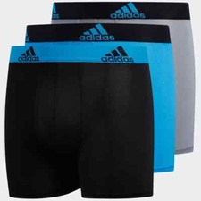 Adidas L122722 Boys Black 3-Pack Climalite Boxer Briefs Size XL 18-20 