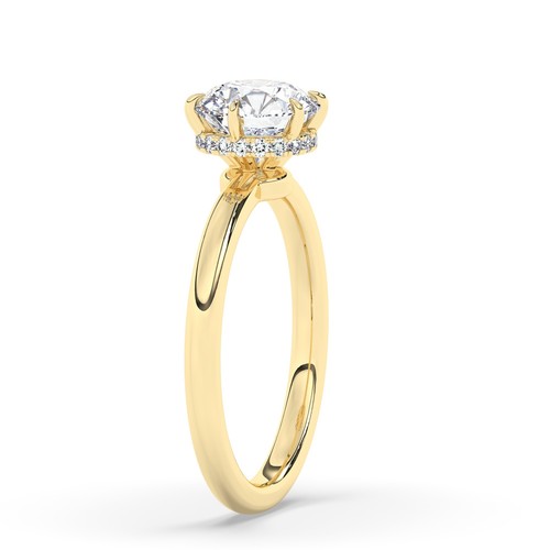 Round Solitaire Labgrown Diamond Engagement Ring 14k Yellow Gold 1.10 Ct D VS1 - Picture 13 of 23