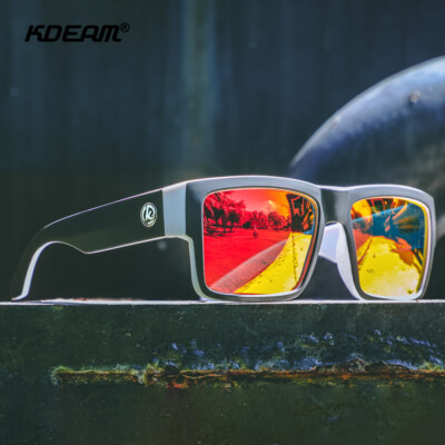 KDEAM Square Polarized Sport Sunglasses For Men Women Driving Fishing Glasses 