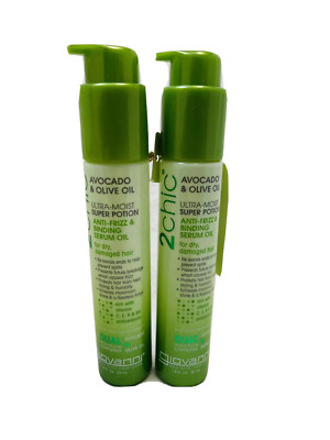 2chic giovanni avocado & olive oil super potion binding serum oil 1.8oz 2 count