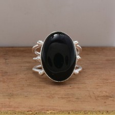 Black Onyx Gemstone 925 Sterling Silver Handmade Ring All Size