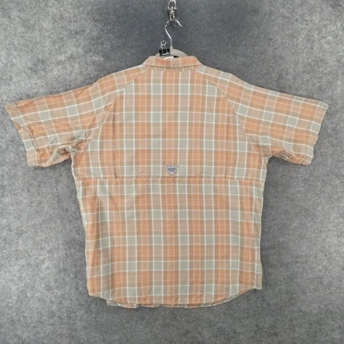 Columbia Hemd Herren Large Kurzarm Knopfleiste braun kariert PFG belüftet Angeln - Bild 14 von 14