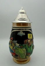 Vintage Cornelius BEER STEIN 8" Tall Lidded Drinking Buddies West Germany