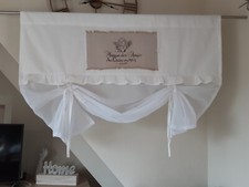 Raffgardine LANDHAUSSTIL GARDINE Vintage Shabby Chic Raffrollo ENGEL 80x120