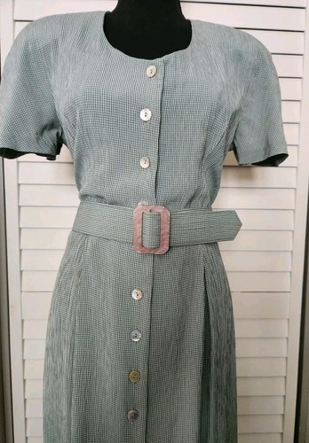 DW3 David Warren For Saks Fifth Avenue Gingham Check Dress Size 8 - Picture 2 of 12