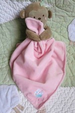 Child of Mine Sweet Cupcake Monkey Rattle Toy Pink Girl Security Blanket Lovey