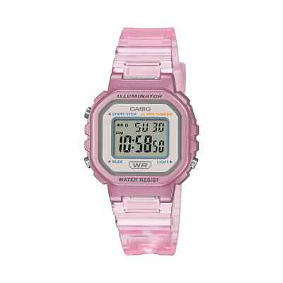 Casio LA20WHS-4A, Women's Chronograph Watch, Pink Resin Band, Alarm, Illuminator