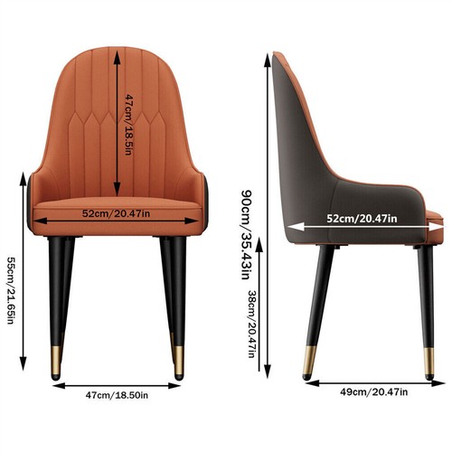 2X Modern Dining Chair Lounge Accent Chairs Comfortable Leather Seating Kitchen - Picture 8 of 16