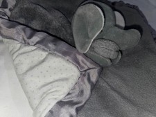 Carters Baby Elephant Gray Lovey Satin Trim Security Blanket Polka Dot Back 2024