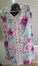 Colorful Aryeh Stretch Skort Dress Size XL XLARGE  Floral Sleeveless Shift EUC 