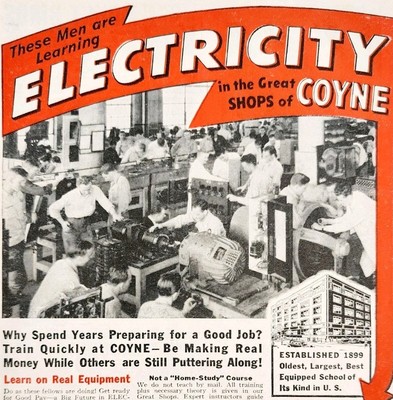 1948 Coyne Electrical Radio School Advertisement Electronics Repair Vintage E2H2