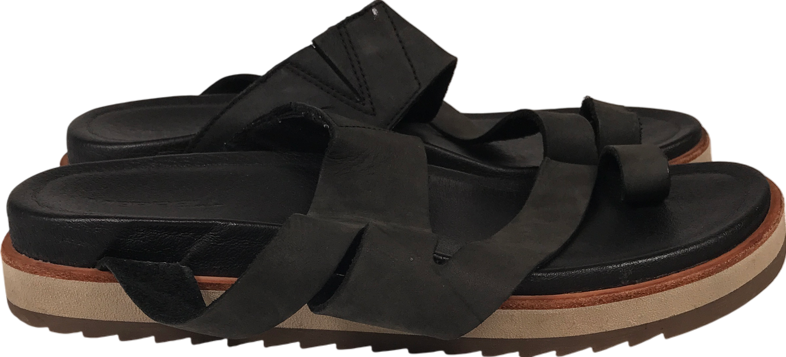 Merrell Sandali donna neri in pelle Juno avvolgenti slip on 7