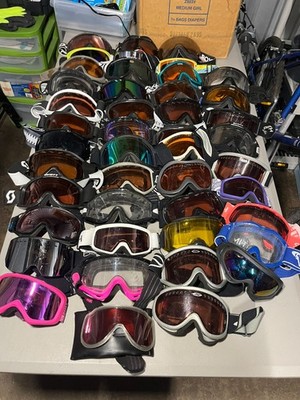 Large Lot of Used Ski Snowboard Goggles Mixed Brands As Is
