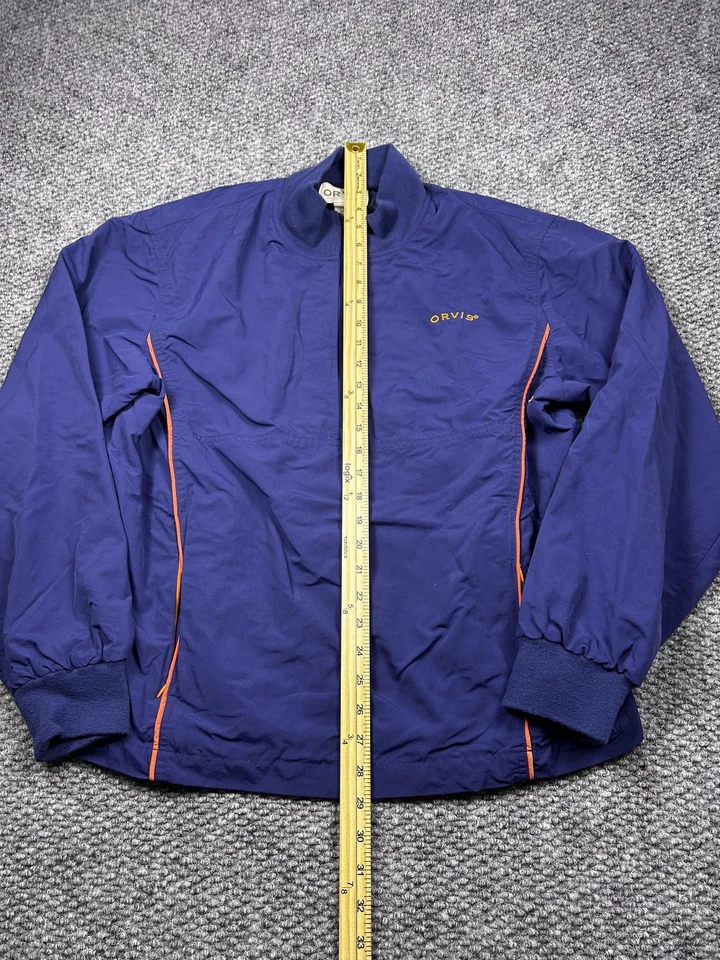 Chaqueta Pullover Orvis Para Hombre Grande Azul Nylon Cuarto Cremallera Forrada Cortavientos Foto 4 de 4