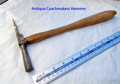 Superb Antique Beech Handled Fine Head Coachmakers Hammer Old Tool
