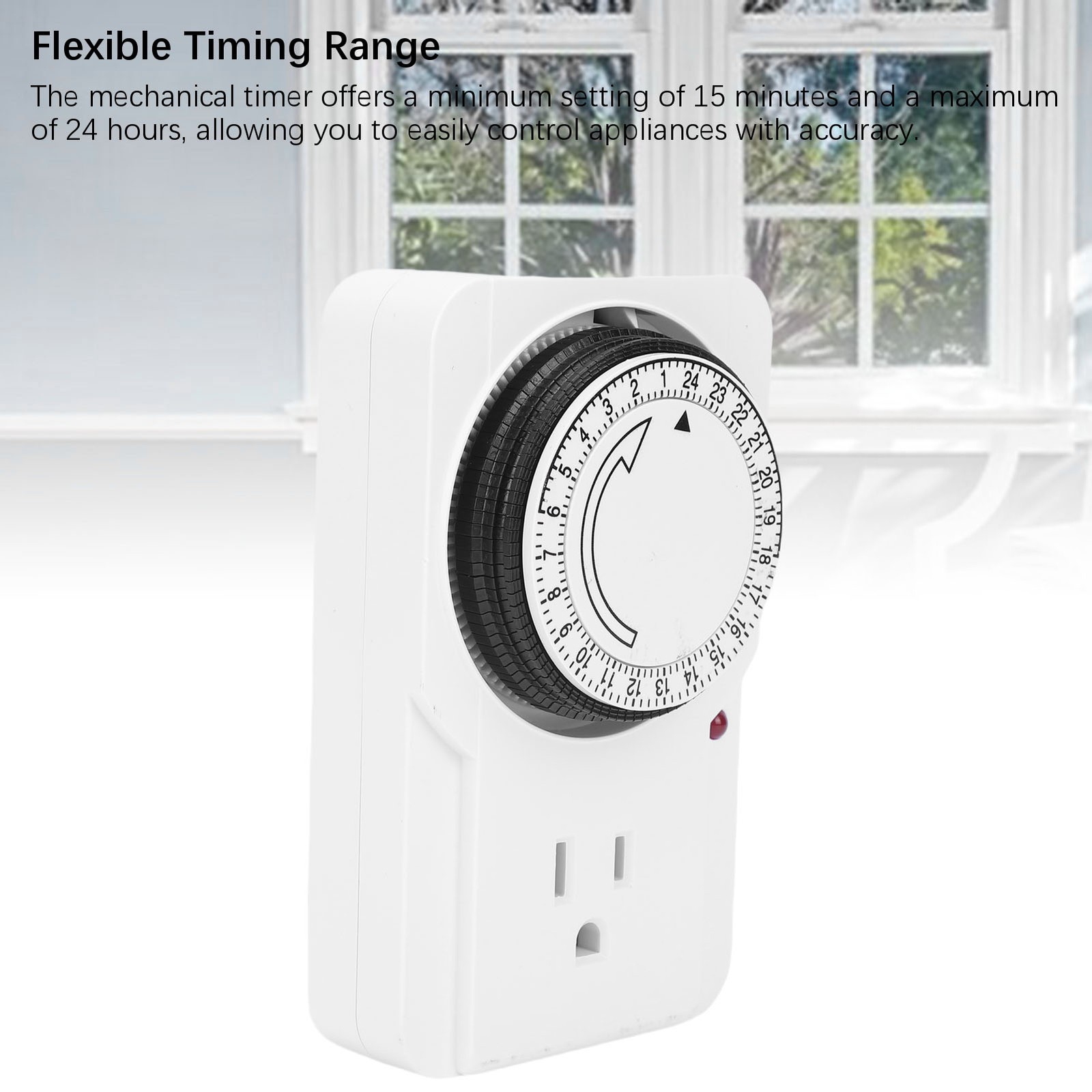 24 Hour Mechanical Timer 15 Minute Intervals Programmable Mechanical Outlet