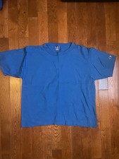 Vintage Champion 90's 100% Cotton Single Stitch Royal Blue USA Made Shirt Mens L