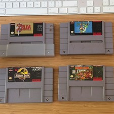 Authentic SNES games - Zelda, Mario, Donkey Kong, Jurassic Park