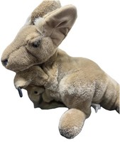 Folktails Folkmanis Large 15" Kangaroo W/ Baby Joey Full Body Plush Hand Puppet